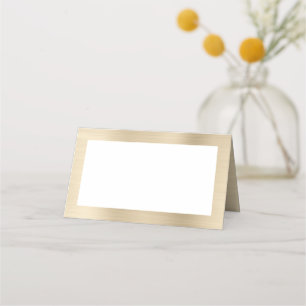 Blank White and Metallic Champagne Place Card