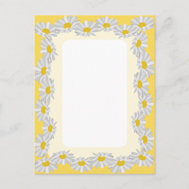 Blank White Daisy with Lemon Yellow Card (Front)