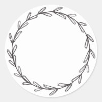 Blank white Hand Drawn Wreath