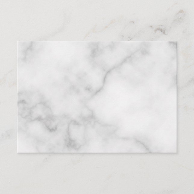 Blank White Marble Wedding Advice Card (Front)
