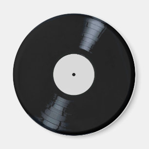 Blank White Record Label Magnet