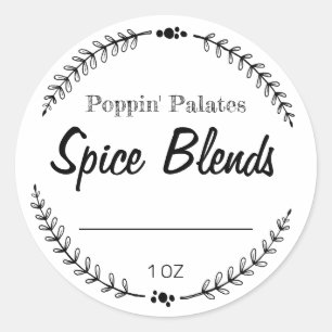 Blank White Spice Blend Labels