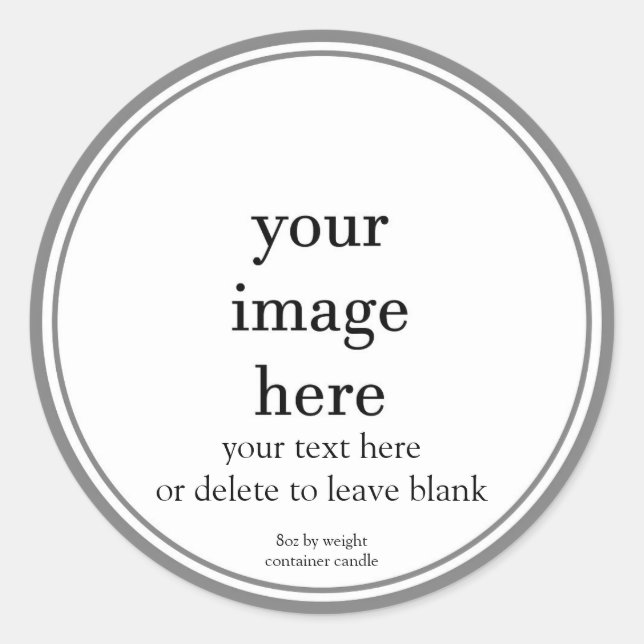 Blank White Template Container Candle Label (Front)