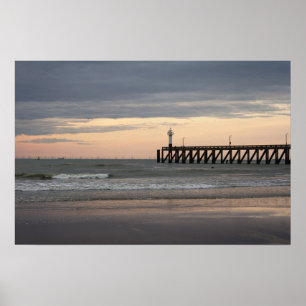 Blankenberge sunset, Belgian Coast Poster