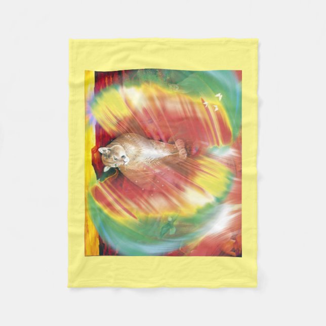 Blanket Cougar Mountain Lion Home Decore (Front)