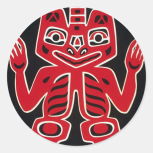 Blanket Design Of The Haida ~ Alaska Classic Round Sticker