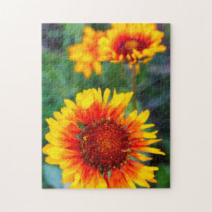 Blanket flower aka brown eyed susan in Glacier Jigsaw Puzzle