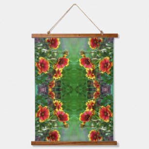 Blanket Flower Daisies Watercolor Abstract Hanging Tapestry