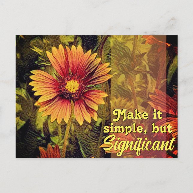 Blanket Flower Keep it Simple but Significant Postcard (Front)