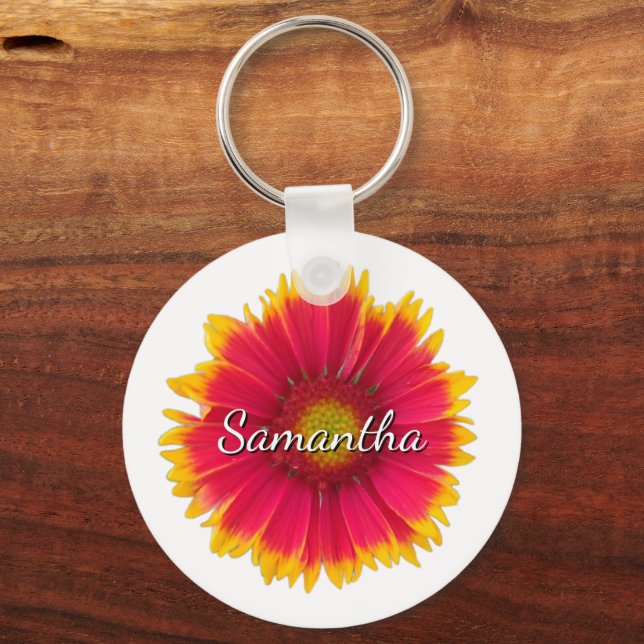 Blanket Flower with a Name  Key Ring (Front)