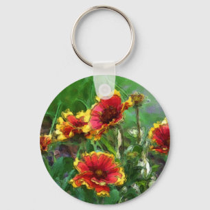 Blanket Flowers Watercolor Keychain