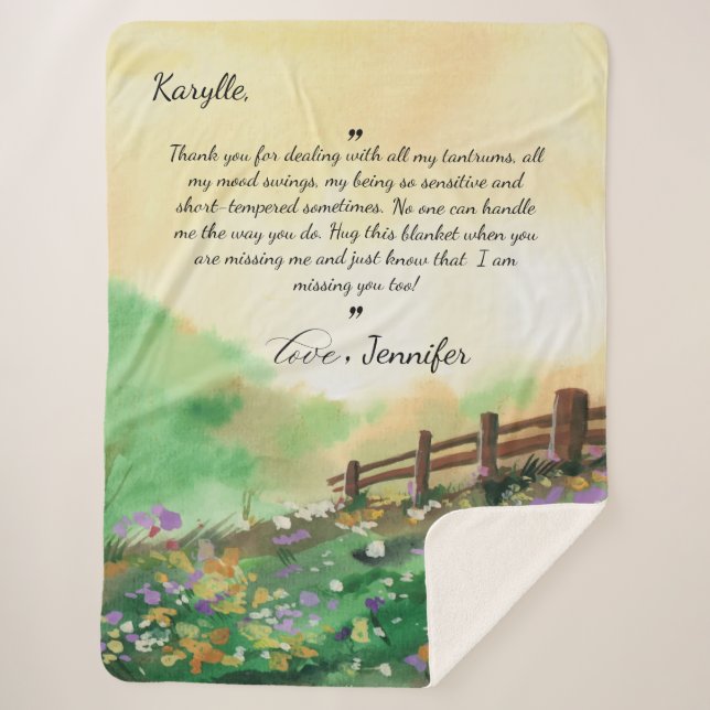 Blanket for Bestfriend with Custom Message (Sherp) (Front)