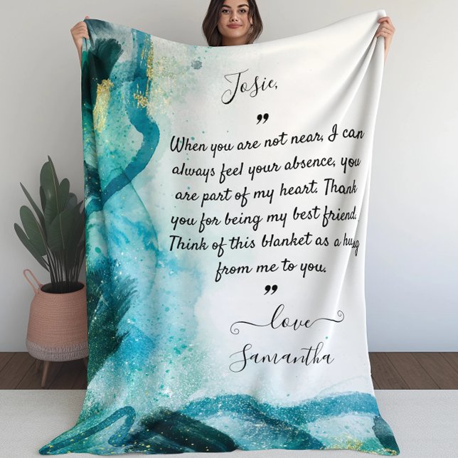 Blanket for Bestfriend with Custom Message (teal) (Creator Uploaded)