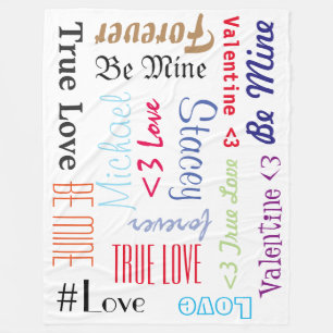 Blanket Forever Love Valentine Be Mine Personalise