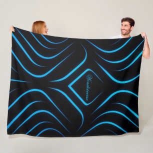 Blanket- neon blue fleece blanket