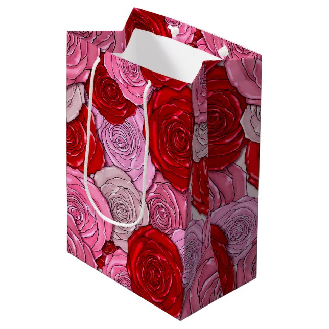 Blanket of Roses Medium Gift Bag (Front Angled)