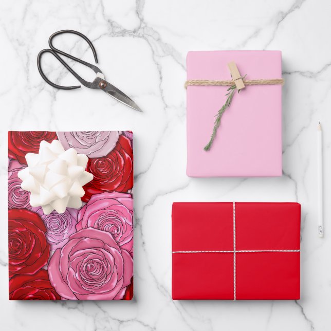 Blanket of Roses Wrapping Paper Sheet (Front)