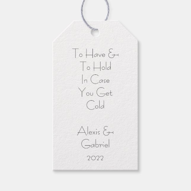 Blanket Tag Wedding Favour (Front)
