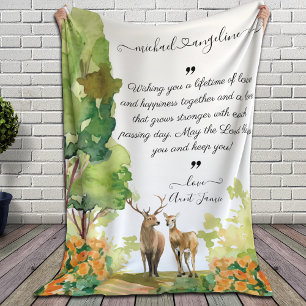 Blanket with Custom Marriage Wishes Nature Scenery