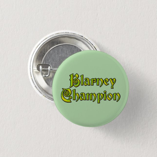 Blarney Champion green small button (Front & Back)