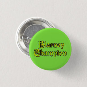 Blarney Champion lime green small button