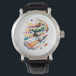 BLAST BEYOND Bounds Clock  Watch<br><div class="desc">Launch your space into inspiration with the BLAST BEYOND BOUNDS Clock. Featuring bold, multicolor typography and a vibrant cosmic theme, this clock is designed to energize any room. The dynamic colors and futuristic vibe make it a standout piece for home offices, studios, bedrooms, or creative workspaces. More than just a...</div>