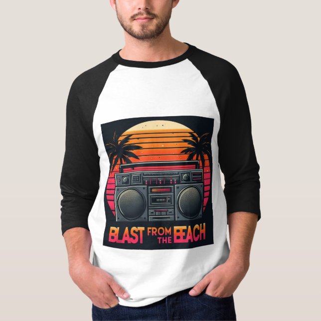 Blast from the Beach - Retro Cassette Player T-Shirt (Front)