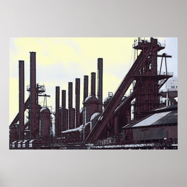 BLAST FURNACES STEEL MILL POSTER (Front)
