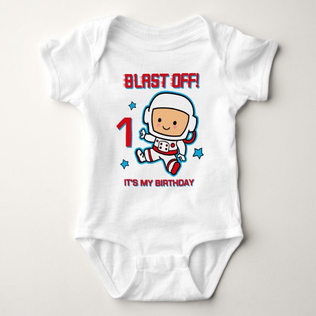 Blast Off 1st Birthday Infant Creeper (Front)