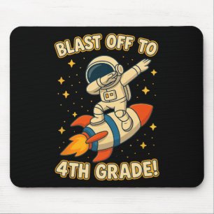 Blast Off 4th Grade Rocket Dab Space Cool School V Mouse Pad