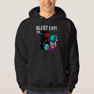 Blast Off I'm 8 Birthday Astronaut 8th Space Party Hoodie