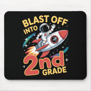 Blast Off Into 2nd Grade Space Back To School Seco Mouse Pad