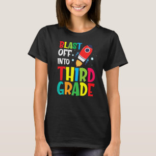 Blast Off Into 3rd Grade First Day Of School Kids T-Shirt
