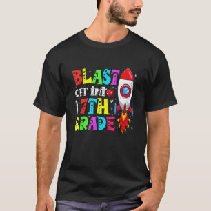 Blast Off Into 7th Grade First Day Back To School T-Shirt