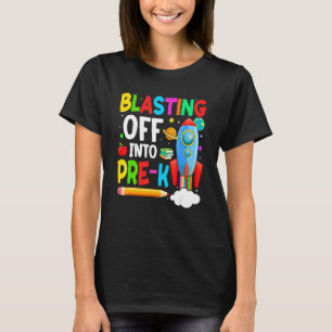 Blast Off Into Pre K Back To School Boys Kids T-Shirt