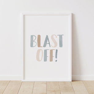 Blast Off Neutral Outer Space Kids Room Decor