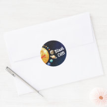 Blast Off Outer Space Birthday Envelope Seals