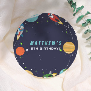 Blast Off! Outer Space Birthday Party Paper Plate