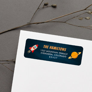Blast Off   Outer Space Return Address Label