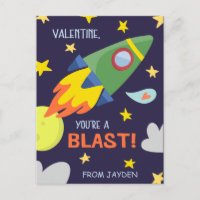 Blast Off | Postcard Size Valentine's Day Card