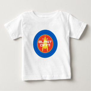 Blast Off!! Retro Science Fiction Space Rocket Baby T-Shirt