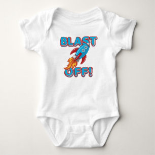 Blast Off Rocket Ship Baby Bodysuit