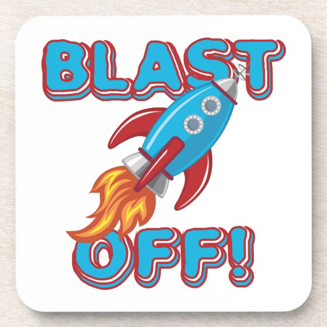 Blast Off Rocket Ship Coaster (Front)