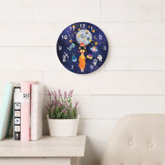 Blast-Off Rocketship Wall Clock for Boys