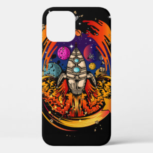 Blast Off Spaceship iPhone 12 Pro Case