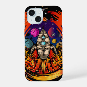 Blast Off Spaceship iPhone 15 Case