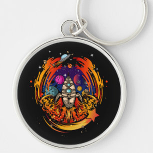 Blast Off Spaceship Key Ring