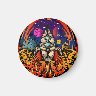 Blast Off Spaceship Magnet