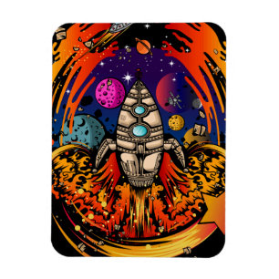 Blast Off Spaceship Magnet