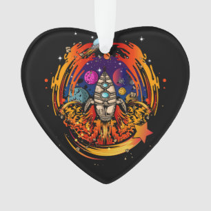 Blast Off Spaceship Ornament